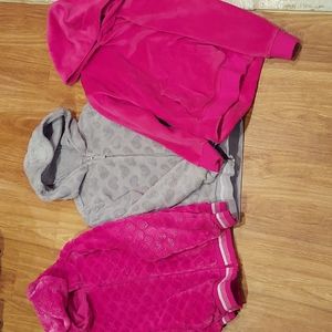 Bundle of 3 Girls Super Soft Fuzzy Hooded Sweatshirts